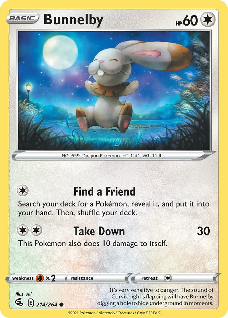 Bunnelby 214/264 — Fusion Strike (English Pokémon TCG card)