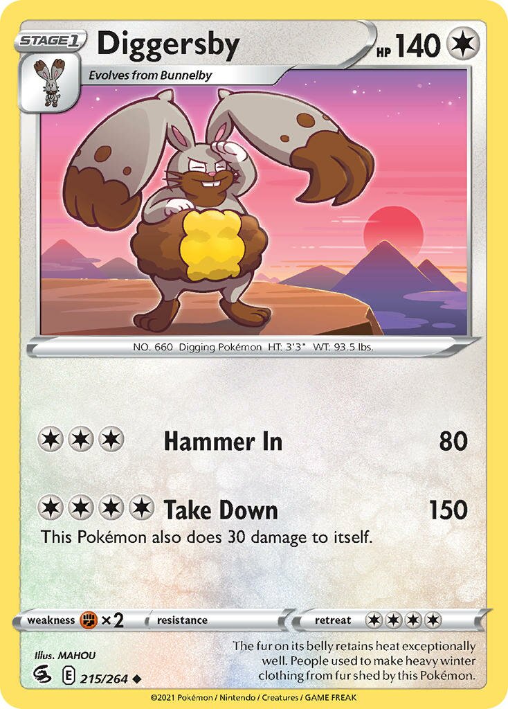Diggersby 215/264 — Fusion Strike (English Pokémon TCG card)