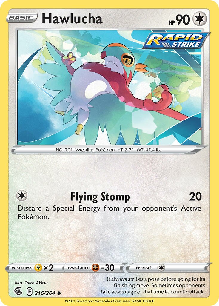 Hawlucha 216/264 — Fusion Strike (English Pokémon TCG card)