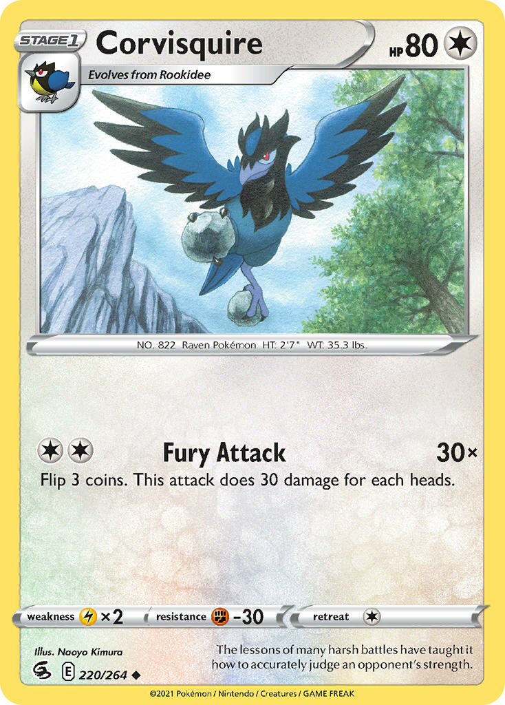 Corvisquire 220/264 — Fusion Strike (English Pokémon TCG card)