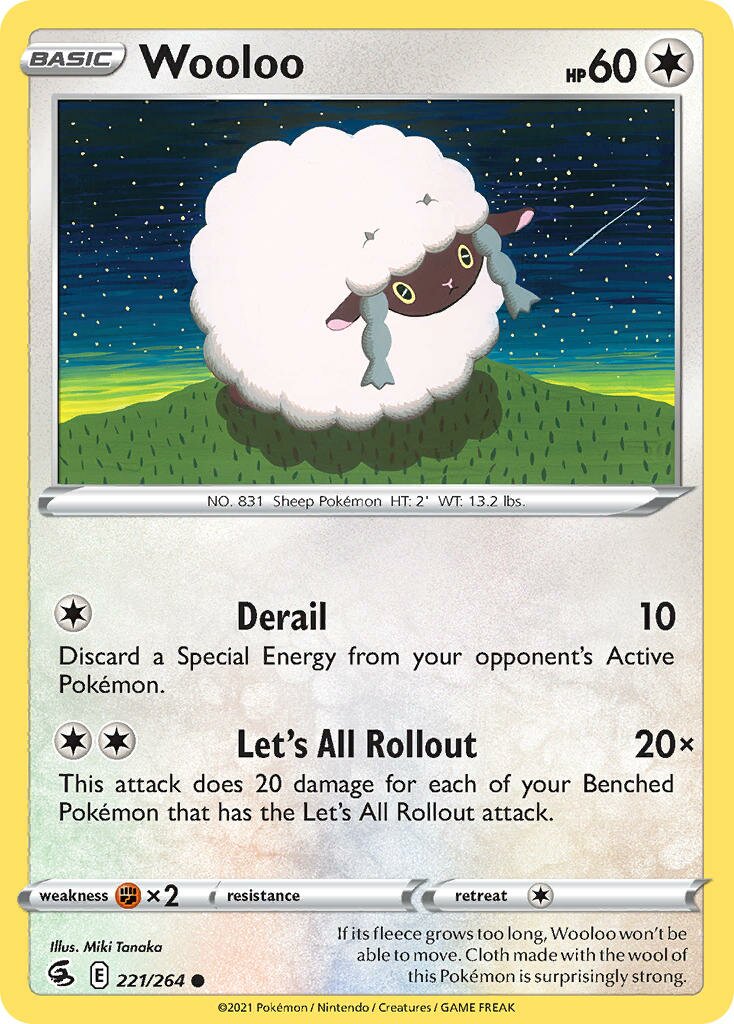 Wooloo 221/264 — Fusion Strike (English Pokémon TCG card)