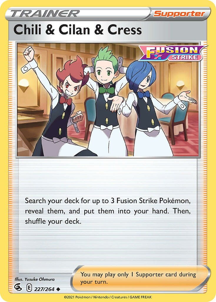 Chili & Cilan & Cress 227/264 — Fusion Strike (English Pokémon TCG card)