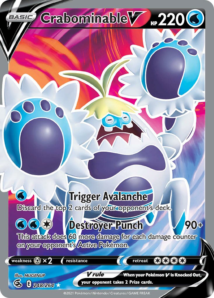 Crabominable V 248/264 — Fusion Strike (English Pokémon TCG card)