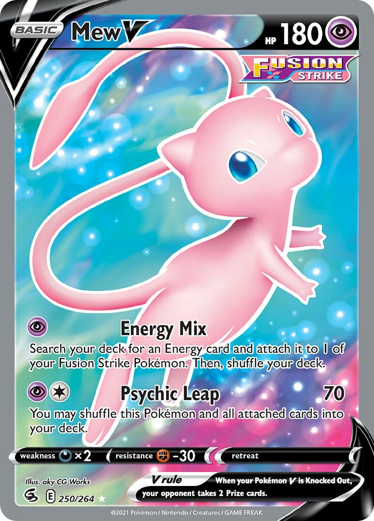 Mew V 250/264 — Fusion Strike (English Pokémon TCG card)