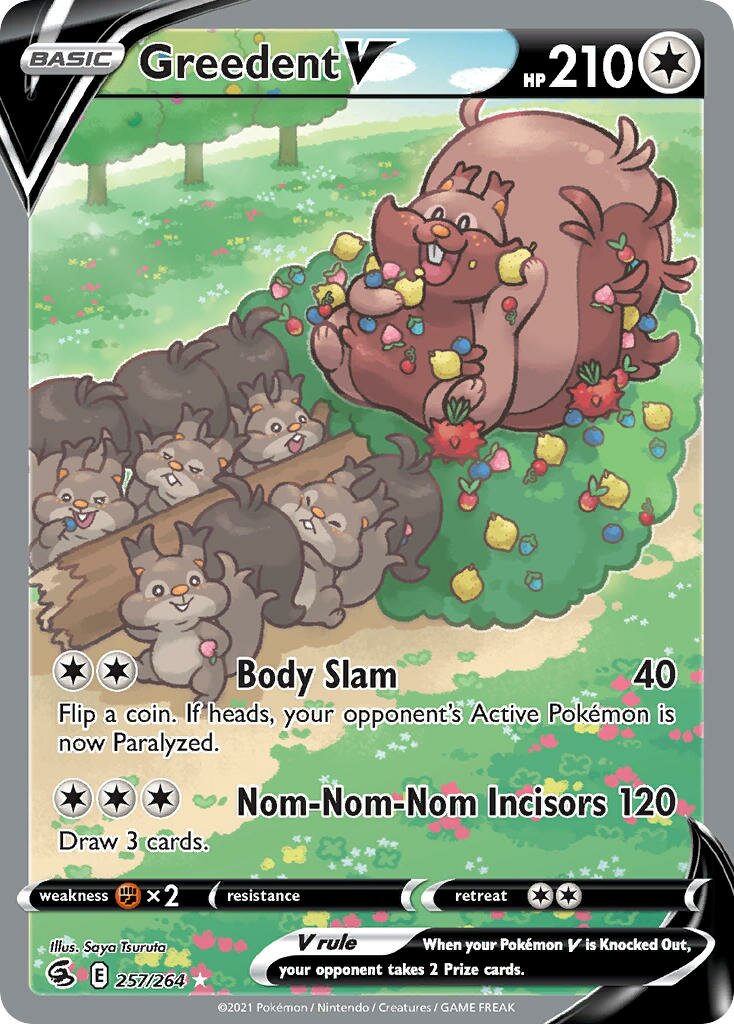 Greedent V 257/264 — Fusion Strike (English Pokémon TCG card)