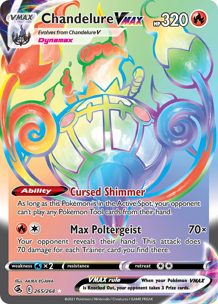 Chandelure VMAX 265/264 — Fusion Strike (English Pokémon TCG card)
