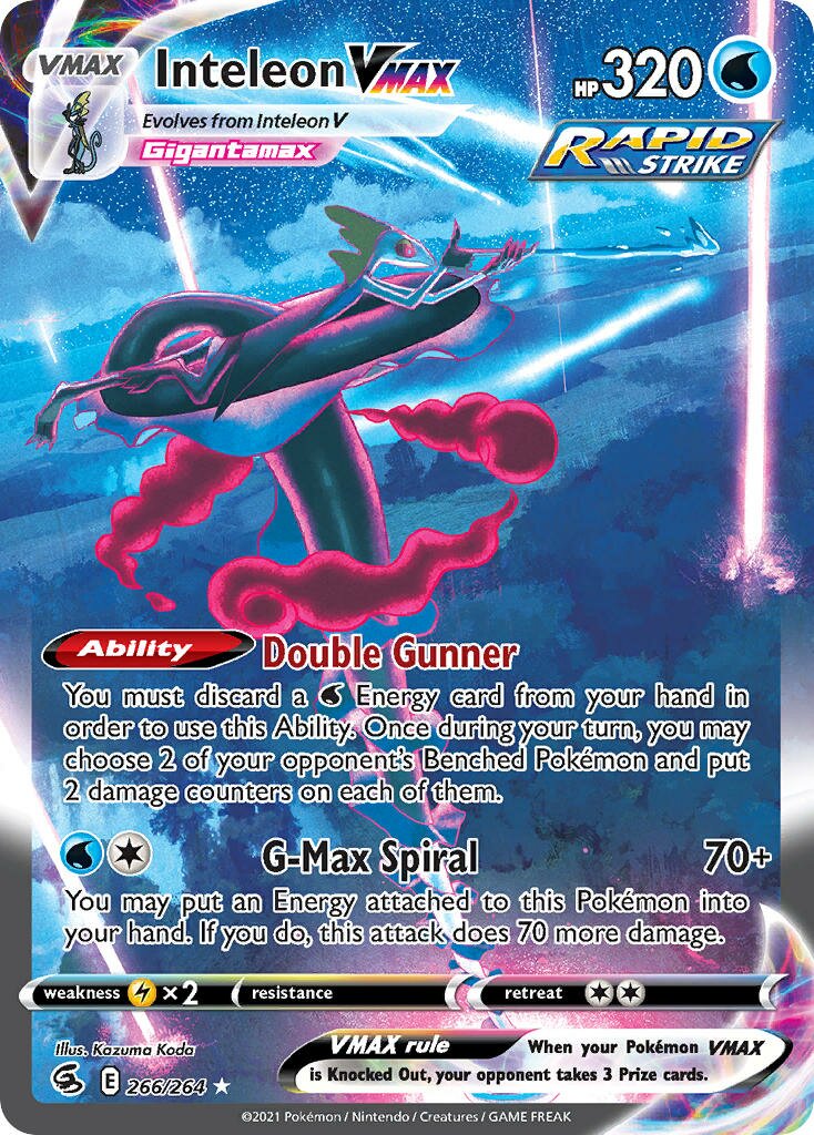 Inteleon VMAX 266/264 — Fusion Strike (English Pokémon TCG card)