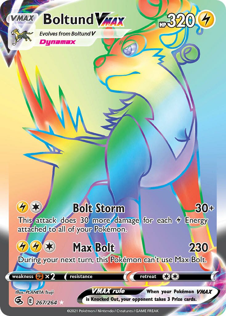 Boltund VMAX 267/264 — Fusion Strike (English Pokémon TCG card)