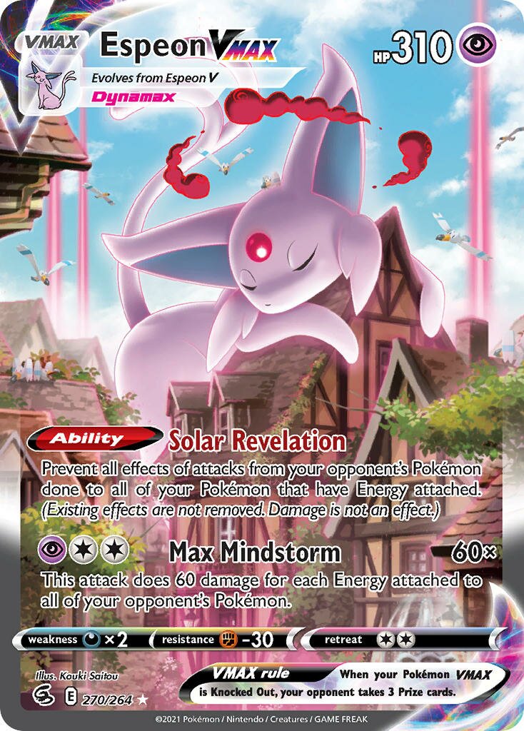 Espeon VMAX 270/264 — Fusion Strike (English Pokémon TCG card)
