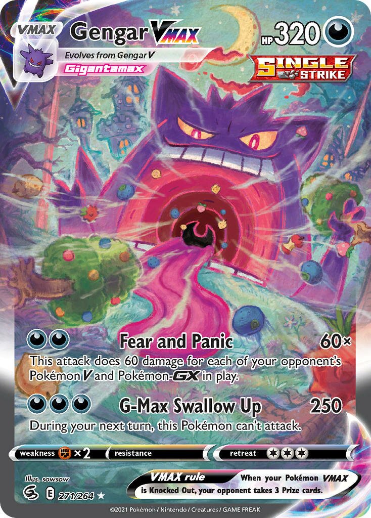 Gengar VMAX 271/264 — Fusion Strike (English Pokémon TCG card)