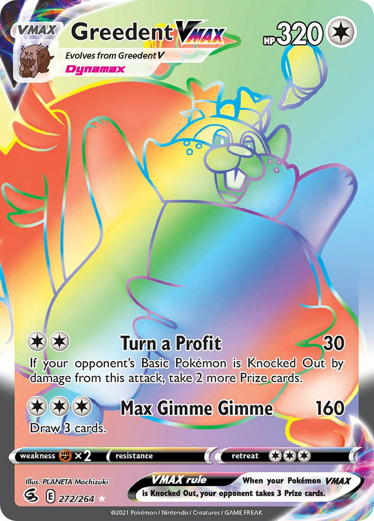 Greedent VMAX 272/264 — Fusion Strike (English Pokémon TCG card)