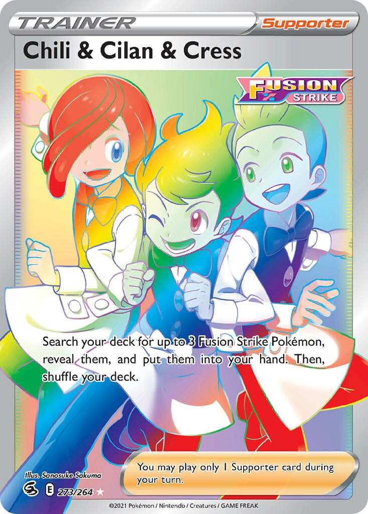 Chili & Cilan & Cress 273/264 — Fusion Strike (English Pokémon TCG card)