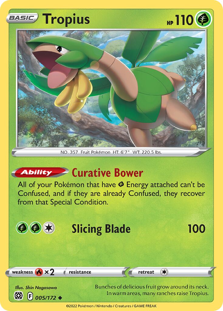 Tropius 005/216 — Brilliant Stars (English Pokémon TCG card)