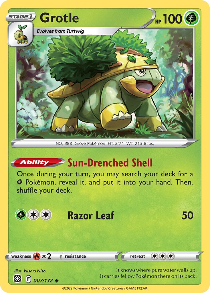 Grotle 007/216 — Brilliant Stars (English Pokémon TCG card)