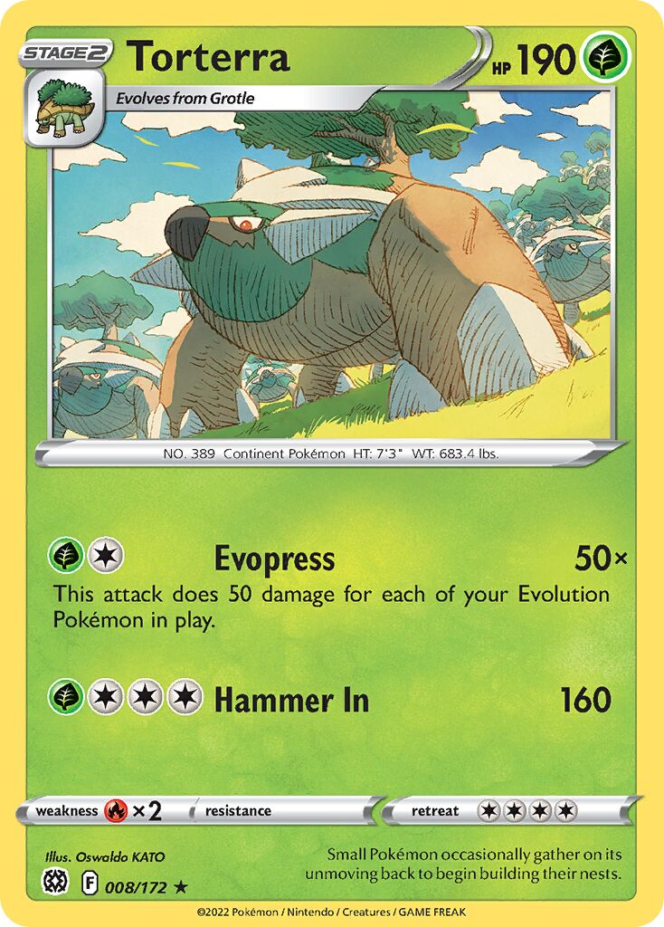 Torterra 008/216 — Brilliant Stars (English Pokémon TCG card)