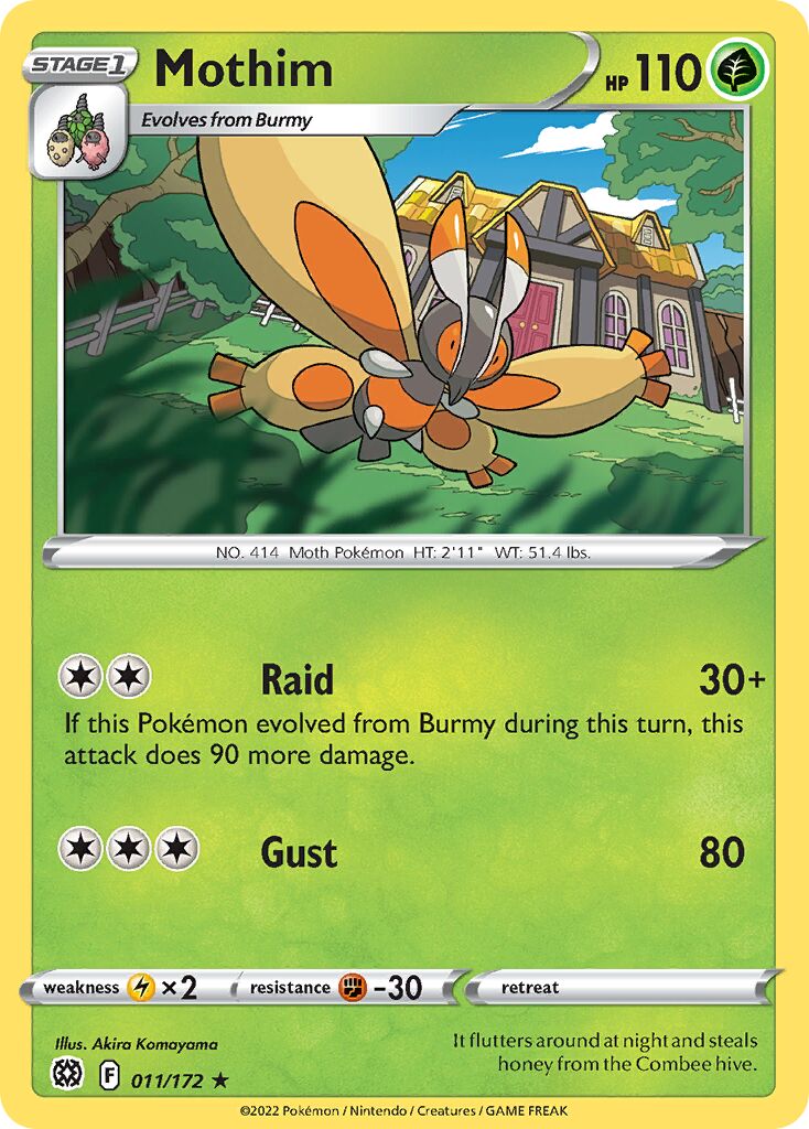 Mothim 011/216 — Brilliant Stars (English Pokémon TCG card)