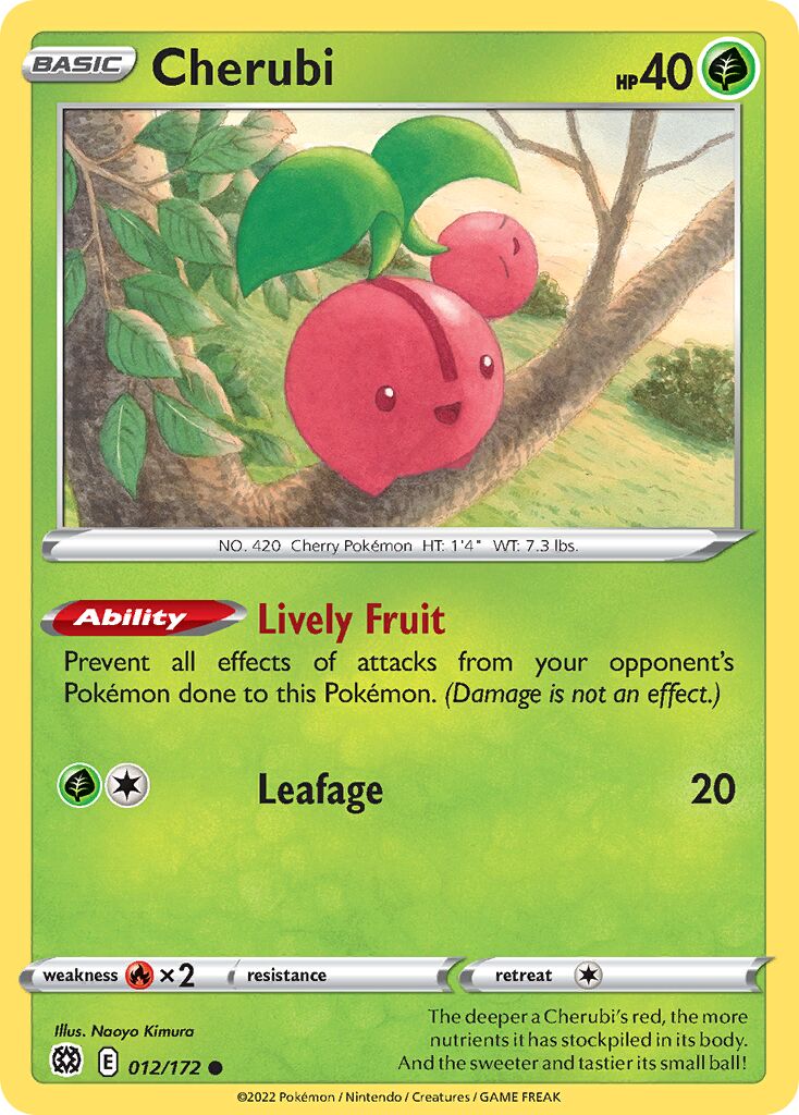 Cherubi 012/216 — Brilliant Stars (English Pokémon TCG card)