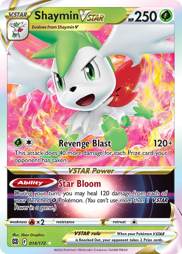 Shaymin VSTAR 014/216 — Brilliant Stars (English Pokémon TCG card)