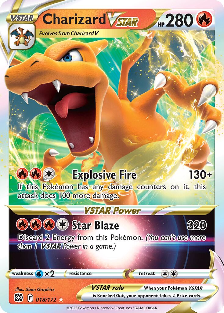 Charizard VSTAR 018/216 — Brilliant Stars (English Pokémon TCG card)