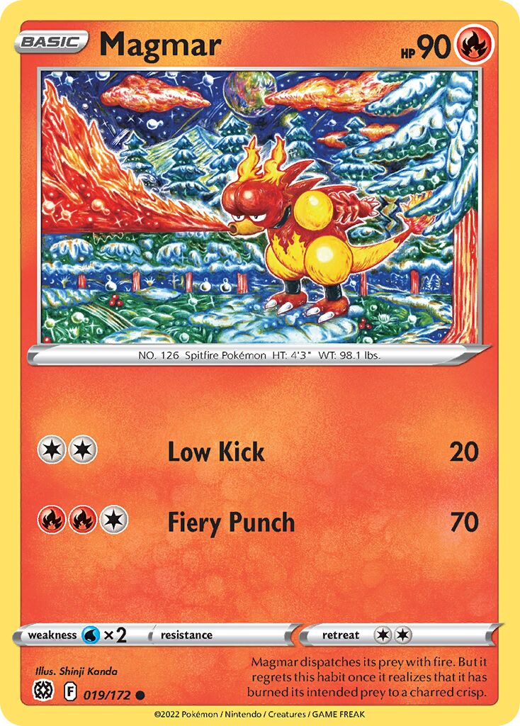 Magmar 019/216 — Brilliant Stars (English Pokémon TCG card)