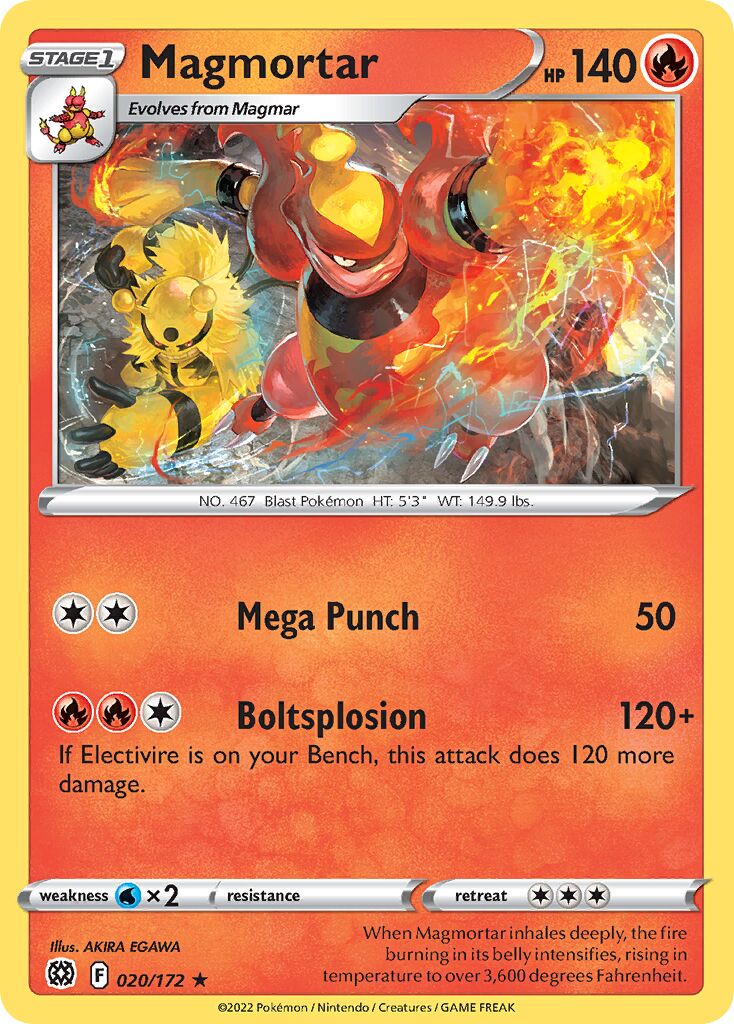 Magmortar 020/216 — Brilliant Stars (English Pokémon TCG card)