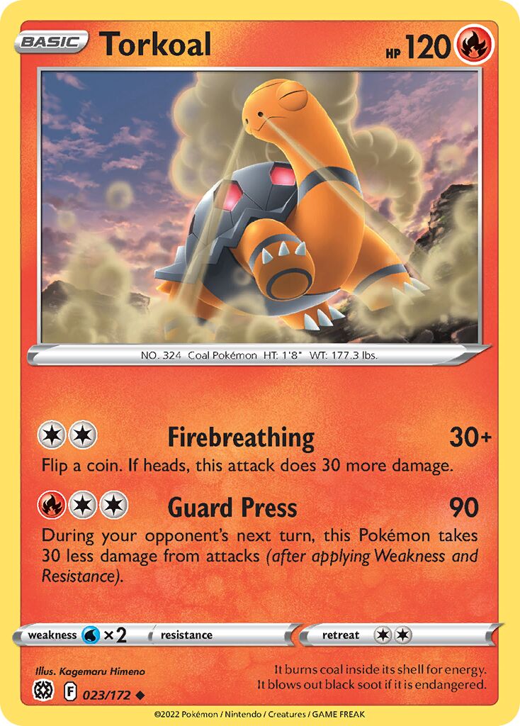 Torkoal 023/216 — Brilliant Stars (English Pokémon TCG card)
