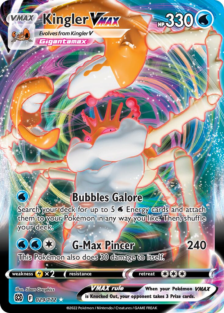 Kingler VMAX 029/216 — Brilliant Stars (English Pokémon TCG card)