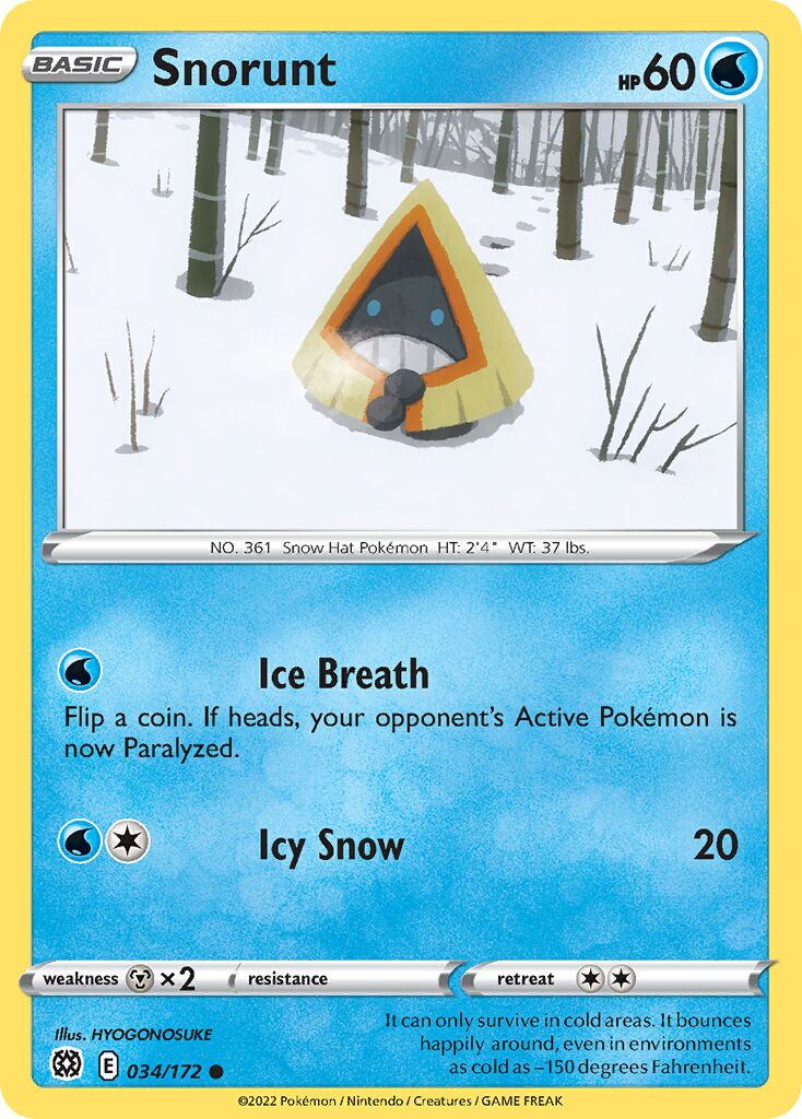 Snorunt 034/216 — Brilliant Stars (English Pokémon TCG card)