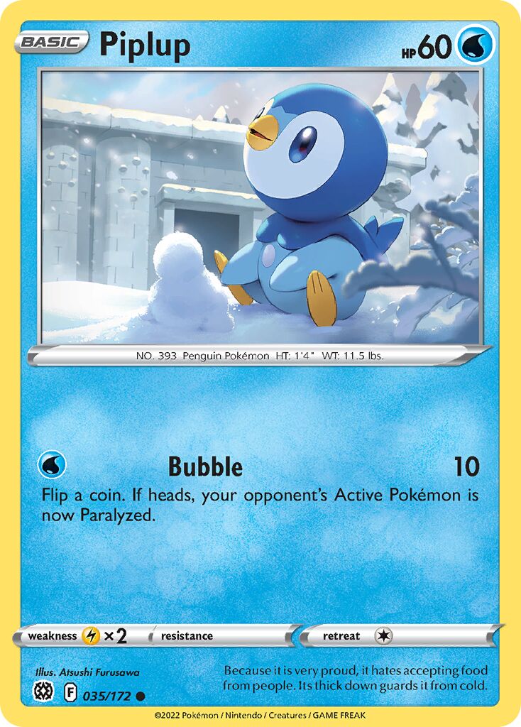 Piplup 035/216 — Brilliant Stars (English Pokémon TCG card)