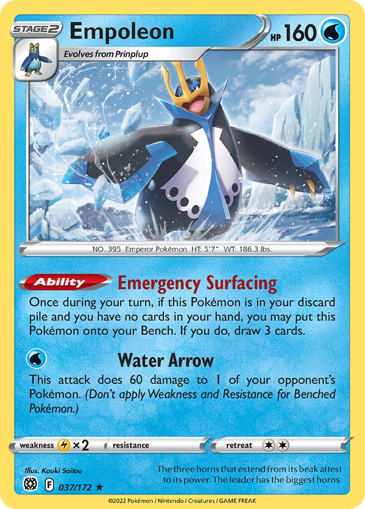 Empoleon 037/216 — Brilliant Stars (English Pokémon TCG card)