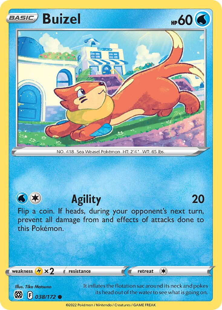 Buizel 038/216 — Brilliant Stars (English Pokémon TCG card)