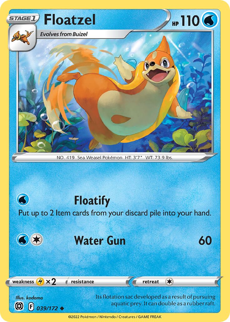 Floatzel 039/216 — Brilliant Stars (English Pokémon TCG card)