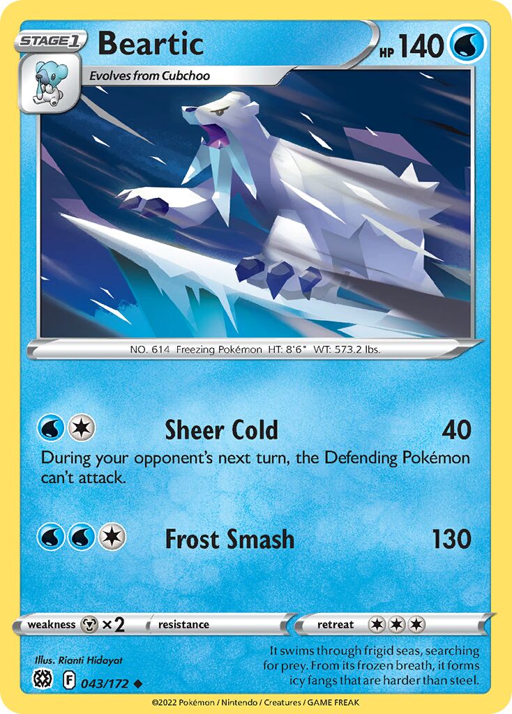 Beartic 043/216 — Brilliant Stars (English Pokémon TCG card)