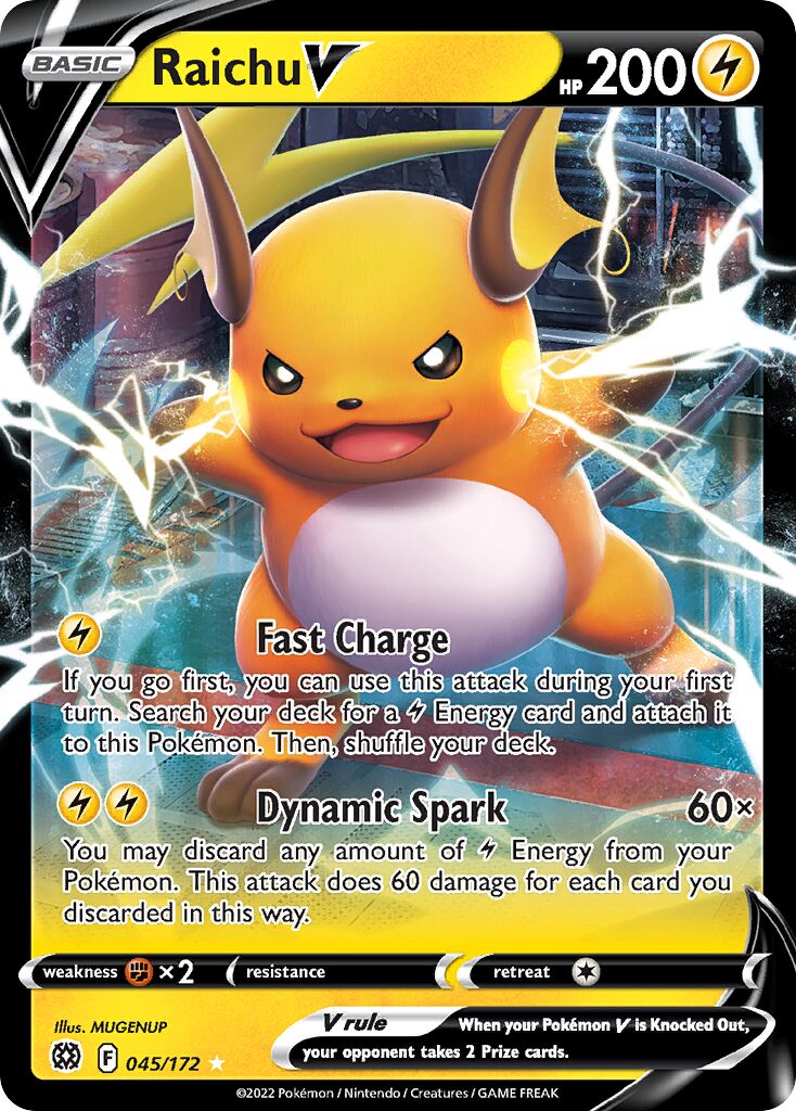 Raichu V 045/216 — Brilliant Stars (English Pokémon TCG card)