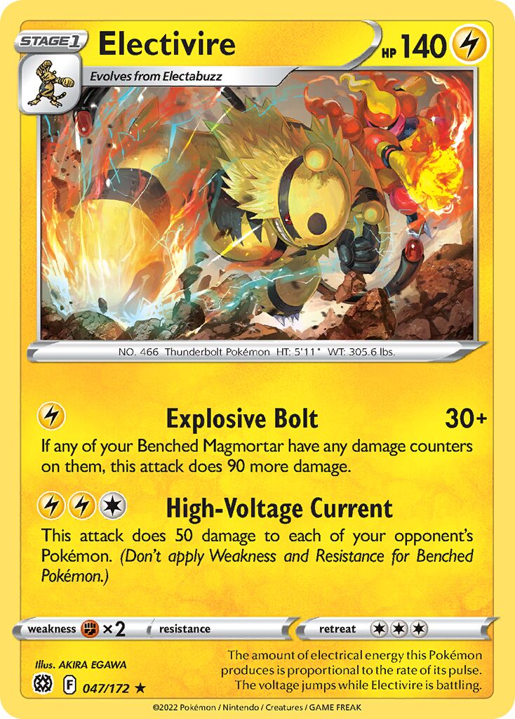 Electivire 047/216 — Brilliant Stars (English Pokémon TCG card)