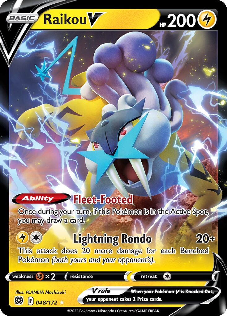 Raikou V 048/216 — Brilliant Stars (English Pokémon TCG card)