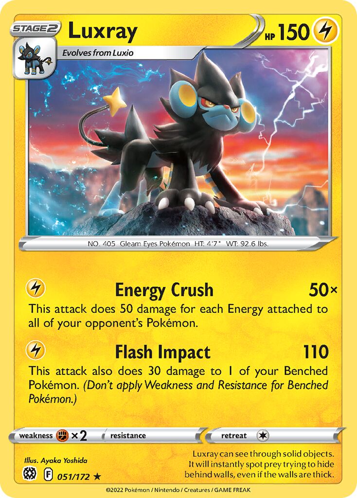Luxray 051/216 — Brilliant Stars (English Pokémon TCG card)