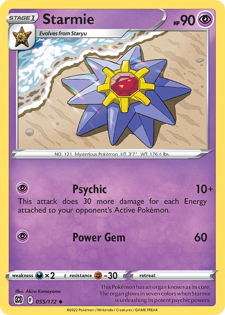 Starmie 055/216 — Brilliant Stars (English Pokémon TCG card)