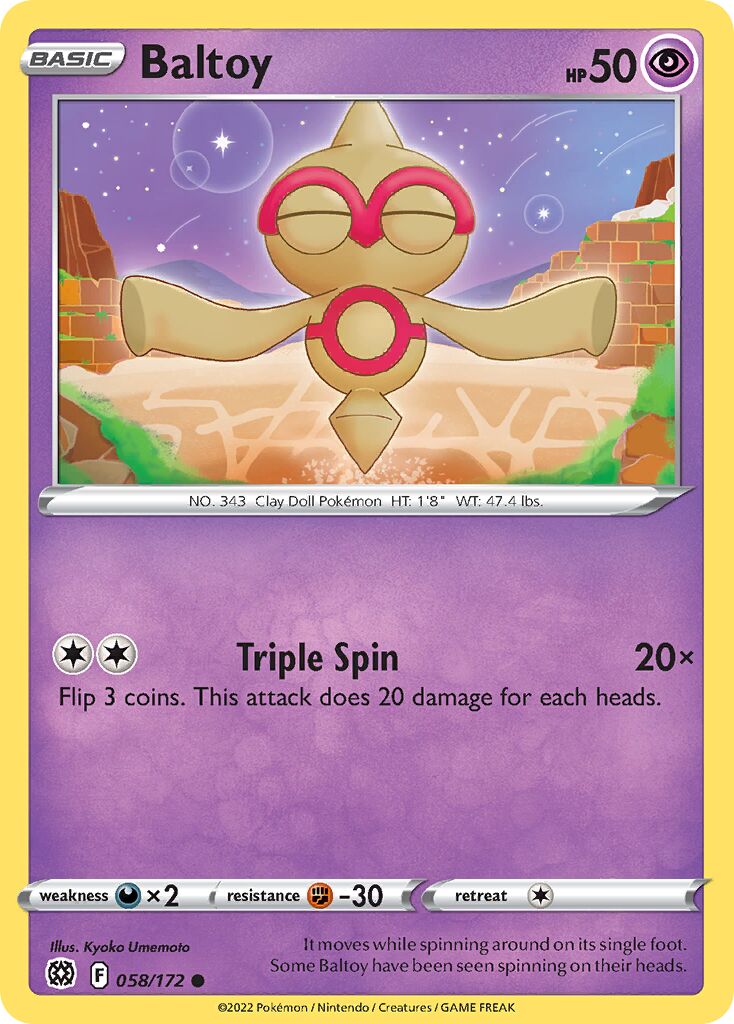 Baltoy 058/216 — Brilliant Stars (English Pokémon TCG card)