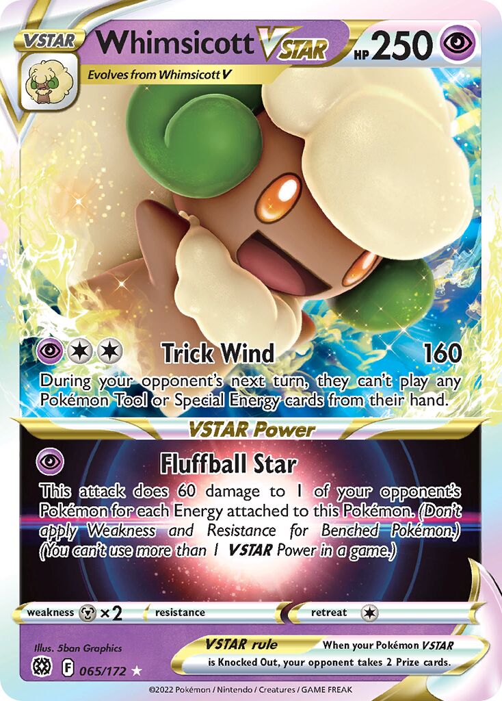 Whimsicott VSTAR 065/216 — Brilliant Stars (English Pokémon TCG card)