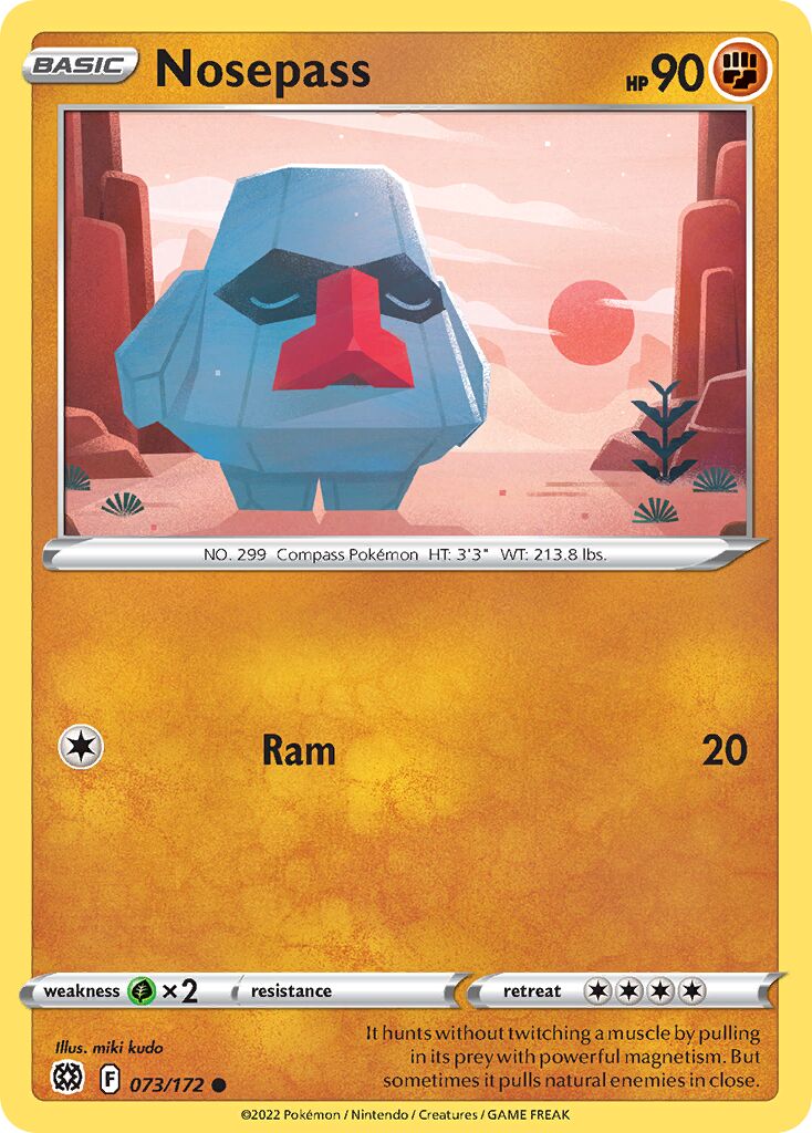Nosepass 073/216 — Brilliant Stars (English Pokémon TCG card)