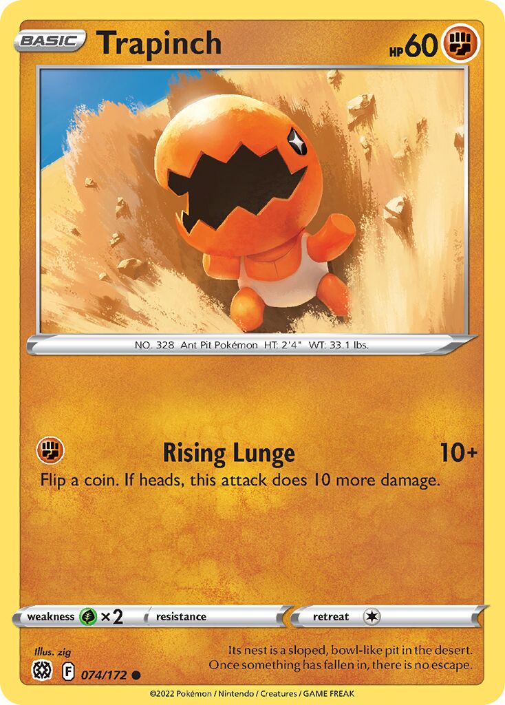 Trapinch 074/216 — Brilliant Stars (English Pokémon TCG card)