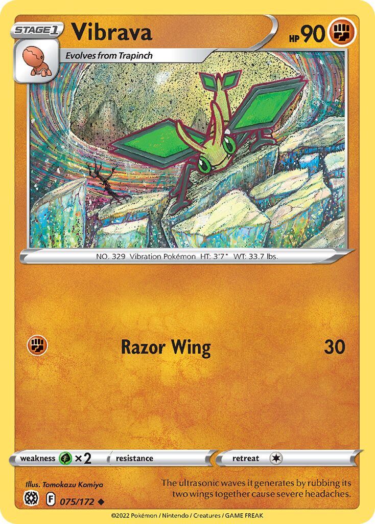 Vibrava 075/216 — Brilliant Stars (English Pokémon TCG card)