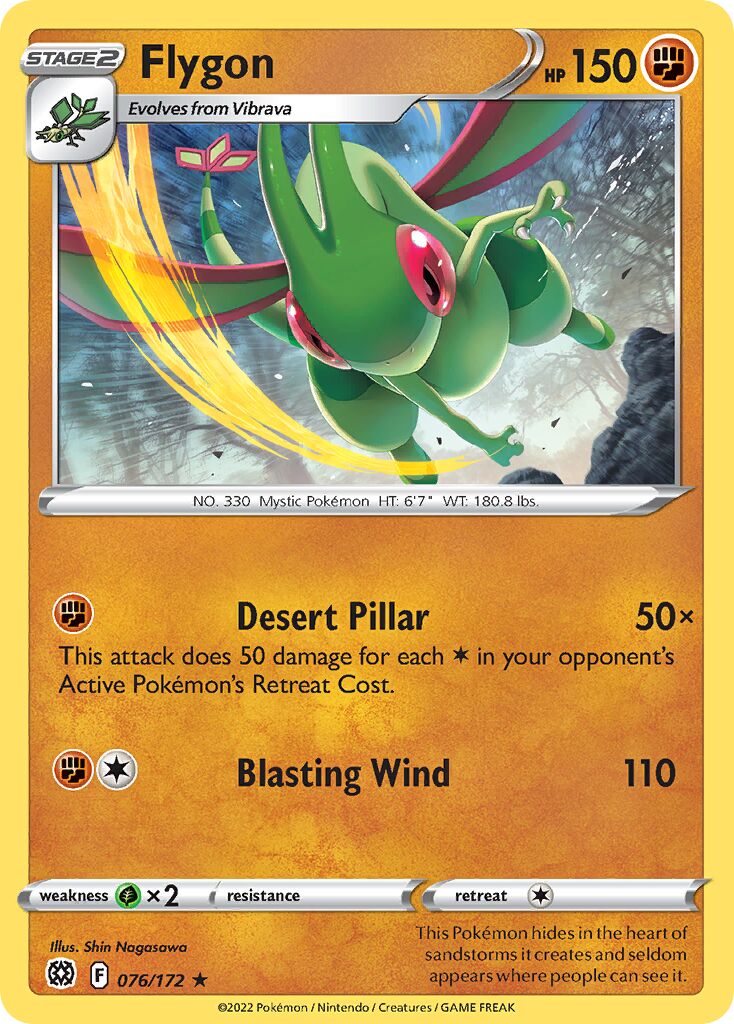Flygon 076/216 — Brilliant Stars (English Pokémon TCG card)