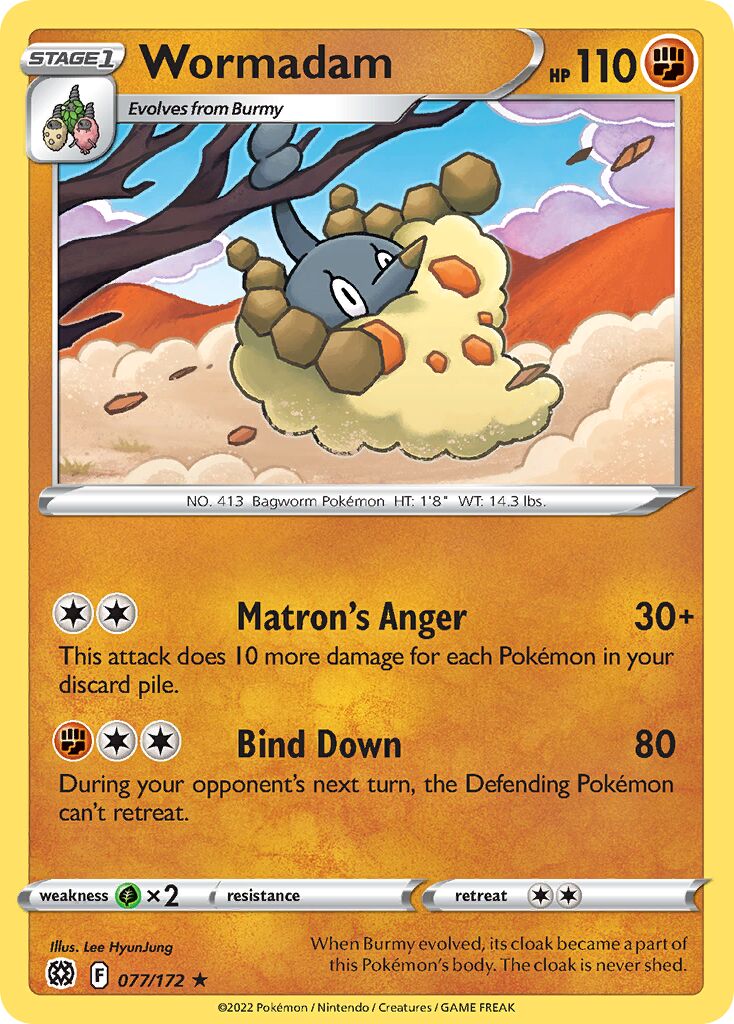 Wormadam 077/216 — Brilliant Stars (English Pokémon TCG card)
