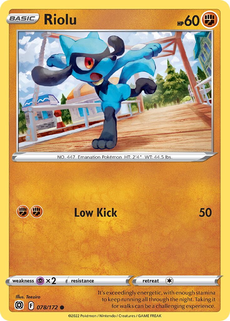 Riolu 078/216 — Brilliant Stars (English Pokémon TCG card)