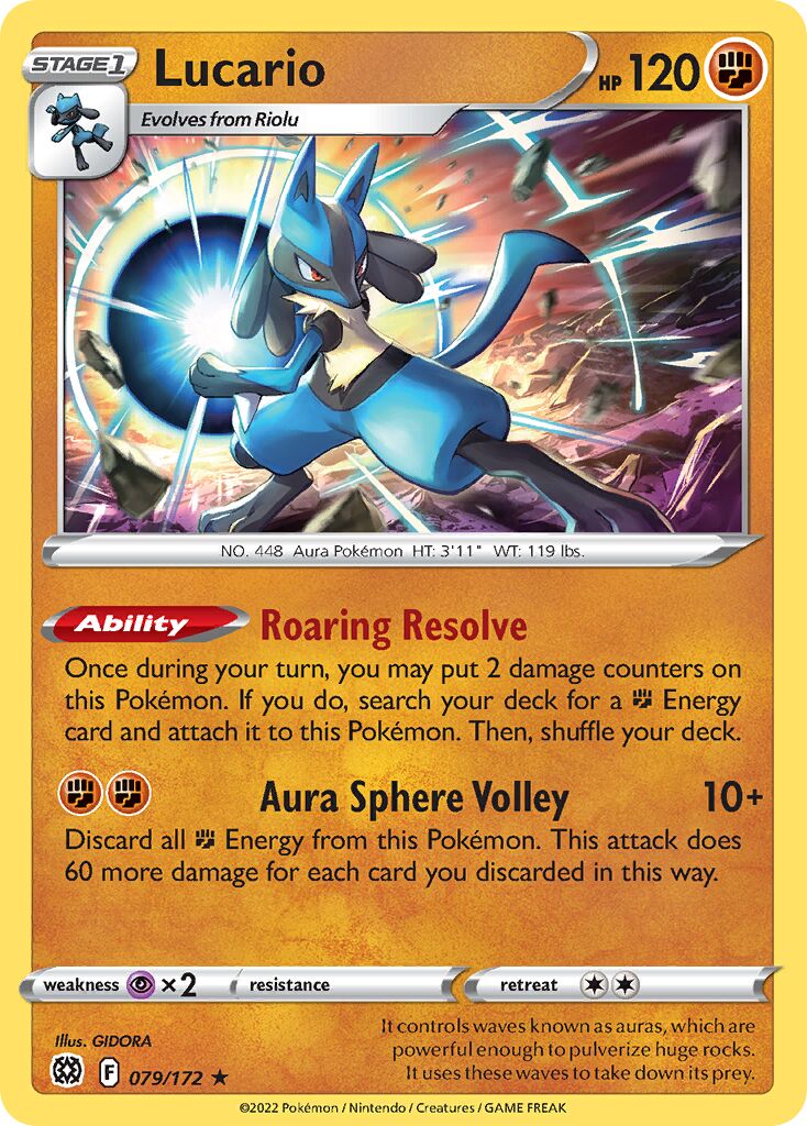 Lucario 079/216 — Brilliant Stars (English Pokémon TCG card)