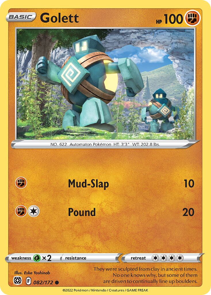 Golett 082/216 — Brilliant Stars (English Pokémon TCG card)