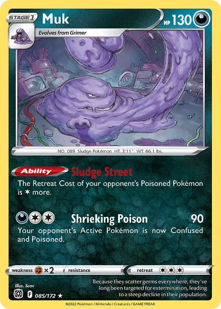 Muk 085/216 — Brilliant Stars (English Pokémon TCG card)