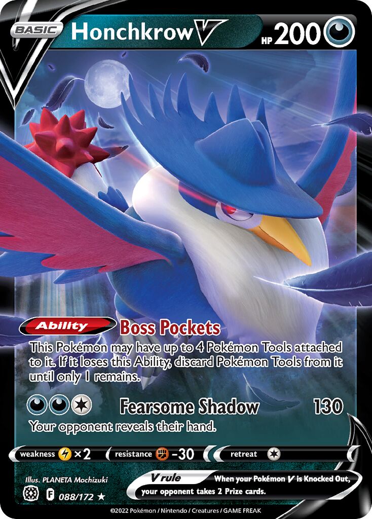 Honchkrow V 088/216 — Brilliant Stars (English Pokémon TCG card)